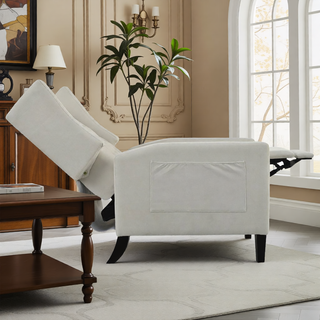Sunvega Manual Wing Chair Recliner with High Resilience Sponge and Silver Bubble Nails