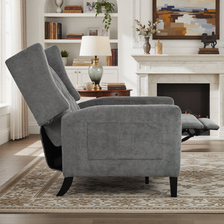 Sunvega Manual Wing Chair Recliner with High Resilience Sponge and Silver Bubble Nails