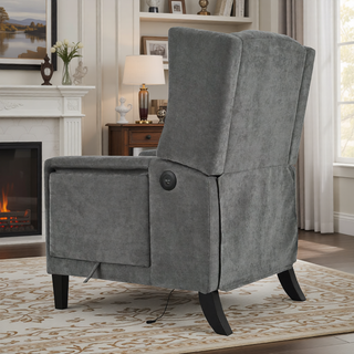 Sunvega Manual Wing Chair Recliner with High Resilience Sponge and Silver Bubble Nails