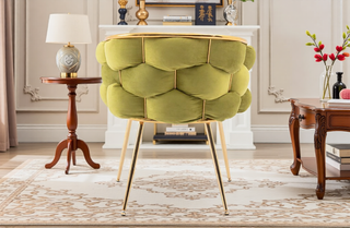 Sunvega Luxury Modern Velvet Single Sofa Chair for Bedroom Lazy Person Stool