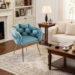 Sunvega Luxury Modern Velvet Single Sofa Chair for Bedroom Lazy Person Stool