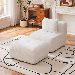 Sunvega Modular Loveseat Sofa with Tufted Design and Two Pillows for Living Room