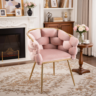 Sunvega Luxury Modern Velvet Single Sofa Chair for Bedroom Lazy Person Stool