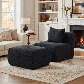 Sunvega Modular Loveseat Sofa with Tufted Design and Two Pillows for Living Room
