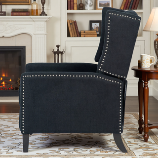 Sunvega Manual Wing Chair Recliner with High Resilience Sponge and Silver Bubble Nails