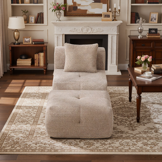 Sunvega Modular Loveseat Sofa with Tufted Design and Two Pillows for Living Room