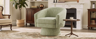 Sunvega Cream White Boucle Upholstered 360-Degree Swivel Accent Chair for Living Room