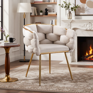Sunvega Luxury Modern Velvet Single Sofa Chair for Bedroom Lazy Person Stool
