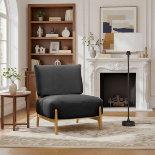 Sunvega Modern Solid Wood Leisure Chair with Soft Seat and Backrest for Living Room or Bedroom