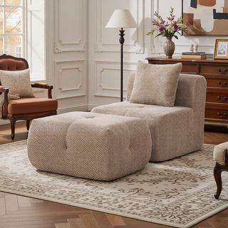 Sunvega Modular Loveseat Sofa with Tufted Design and Two Pillows for Living Room