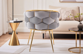 Sunvega Luxury Modern Velvet Single Sofa Chair for Bedroom Lazy Person Stool