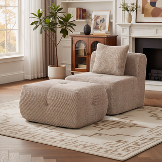 Sunvega Modular Loveseat Sofa with Tufted Design and Two Pillows for Living Room