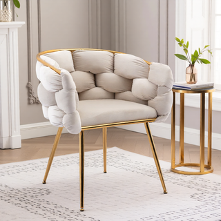 Sunvega Luxury Modern Velvet Single Sofa Chair for Bedroom Lazy Person Stool