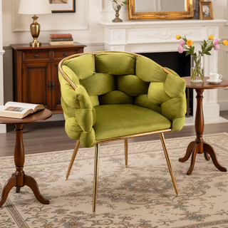 Sunvega Luxury Modern Velvet Single Sofa Chair for Bedroom Lazy Person Stool