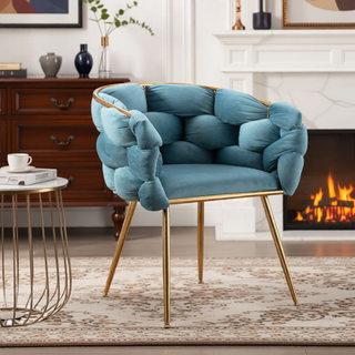 Sunvega Luxury Modern Velvet Single Sofa Chair for Bedroom Lazy Person Stool