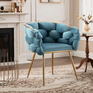 Sunvega Luxury Modern Velvet Single Sofa Chair for Bedroom Lazy Person Stool