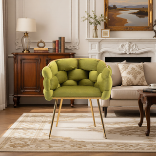 Sunvega Luxury Modern Velvet Single Sofa Chair for Bedroom Lazy Person Stool