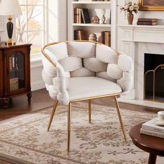 Sunvega Luxury Modern Velvet Single Sofa Chair for Bedroom Lazy Person Stool