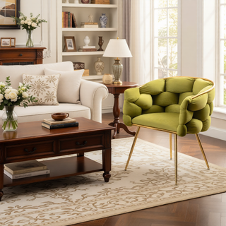 Sunvega Luxury Modern Velvet Single Sofa Chair for Bedroom Lazy Person Stool