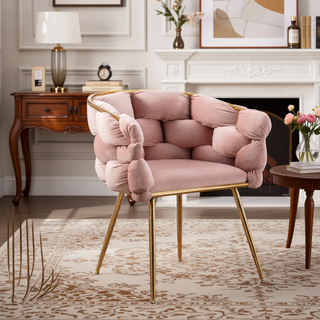Sunvega Luxury Modern Velvet Single Sofa Chair for Bedroom Lazy Person Stool
