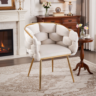 Sunvega Luxury Modern Velvet Single Sofa Chair for Bedroom Lazy Person Stool