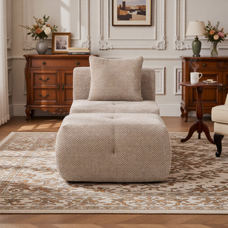 Sunvega Modular Loveseat Sofa with Tufted Design and Two Pillows for Living Room