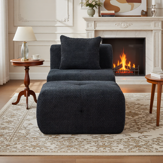 Sunvega Modular Loveseat Sofa with Tufted Design and Two Pillows for Living Room