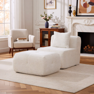Sunvega Modular Loveseat Sofa with Tufted Design and Two Pillows for Living Room