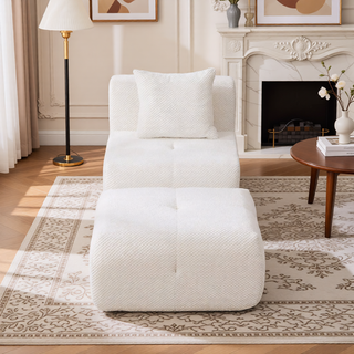 Sunvega Modular Loveseat Sofa with Tufted Design and Two Pillows for Living Room