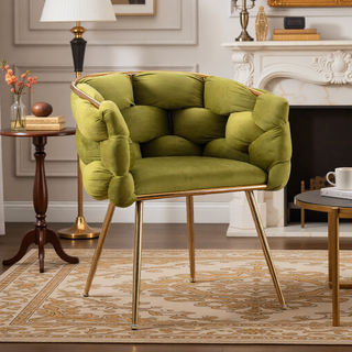 Sunvega Luxury Modern Velvet Single Sofa Chair for Bedroom Lazy Person Stool