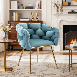 Sunvega Luxury Modern Velvet Single Sofa Chair for Bedroom Lazy Person Stool