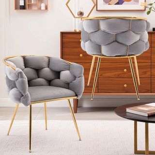 Sunvega Luxury Modern Velvet Single Sofa Chair for Bedroom Lazy Person Stool