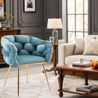 Sunvega Luxury Modern Velvet Single Sofa Chair for Bedroom Lazy Person Stool