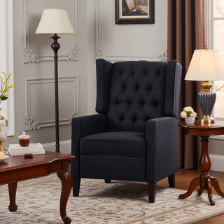 Sunvega Manual Wing Chair Recliner with High Resilience Sponge and Silver Bubble Nails