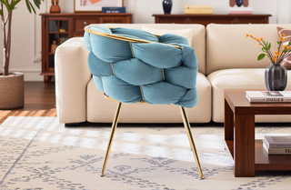Sunvega Luxury Modern Velvet Single Sofa Chair for Bedroom Lazy Person Stool