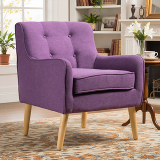 Sunvega Mid-Century Modern Arm Chair with Tufted Back and Padded Cushion