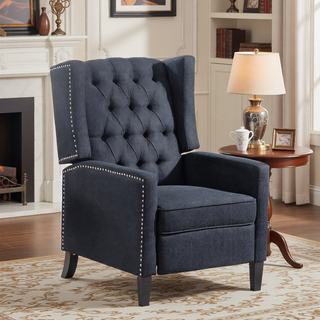 Sunvega Manual Wing Chair Recliner with High Resilience Sponge and Silver Bubble Nails