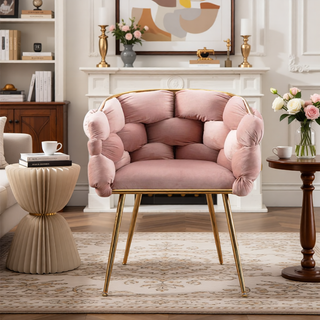 Sunvega Luxury Modern Velvet Single Sofa Chair for Bedroom Lazy Person Stool