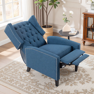 Sunvega Manual Wing Chair Recliner with High Resilience Sponge and Silver Bubble Nails