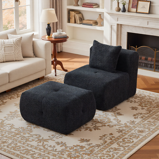 Sunvega Modular Loveseat Sofa with Tufted Design and Two Pillows for Living Room