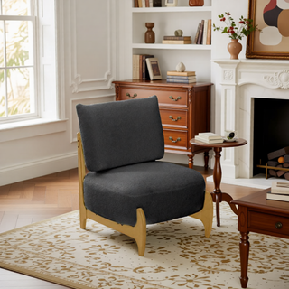 Sunvega Modern Solid Wood Leisure Chair with Soft Seat and Backrest for Living Room or Bedroom