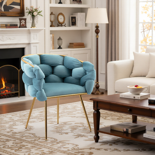 Sunvega Luxury Modern Velvet Single Sofa Chair for Bedroom Lazy Person Stool