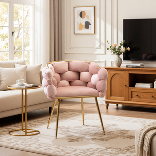 Sunvega Luxury Modern Velvet Single Sofa Chair for Bedroom Lazy Person Stool