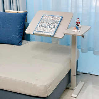 Sunvega Height Adjustable Folding Overbed Bed Table with Wheels for Laptop and Meals