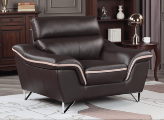 Sunvega Genuine Leather Chair with Comfortable Cushioned Seat and Back