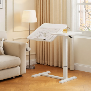 Sunvega Height Adjustable Folding Overbed Bed Table with Wheels for Laptop and Meals