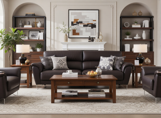 Sunvega Genuine Leather Chair with Comfortable Cushioned Seat and Back