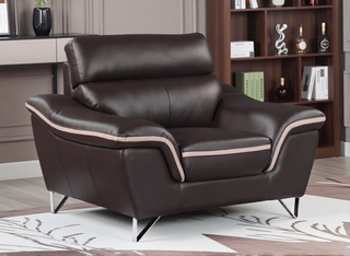 Sunvega Genuine Leather Chair with Comfortable Cushioned Seat and Back