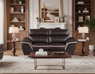 Sunvega Genuine Leather Chair with Comfortable Cushioned Seat and Back
