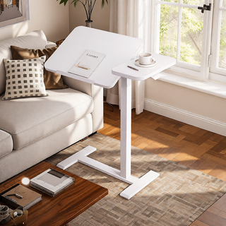 Sunvega Height Adjustable Folding Overbed Bed Table with Wheels for Laptop and Meals